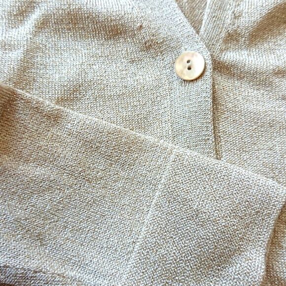 Lafayette 148 gold tone mother of pearl buttons cardigan size P - Picture 10 of 13